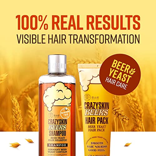 Beer Yeast Biotin Hair Shampoo & Treatment Set for Hair Growth & Thickening, 300ml + 200ml