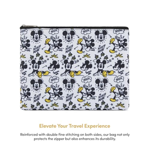 Mickey Mouse Cosmetic Case Set - Officially Licensed Mickey and Minnie Mouse Travel Cosmetic Case 3 Piece Set - Girls, Boys, Teens, Adults (Black Mickey)