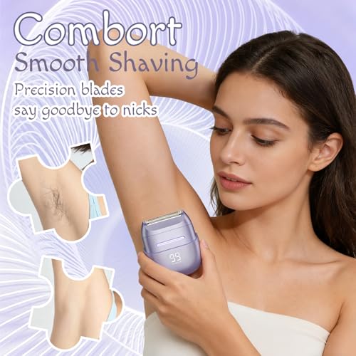 Electric Razors for Women Legs: Electric Shaver for Women Pubic Hair,Face,Underarms,Lips,Arms,Painless Bikini Trimmer