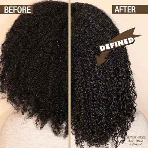 Creme of Nature Double Duty Detangle and Slip Shampoo with Butter Blend, Flaxseed and Argan Oil, Moisture-Rich Elongating Cleanser for Natural, Curly and Textured Hair, 12 oz