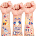 250 Anniversary 4th Of July Temporary Tattoos, USA, America Flag, Patriotic, Independence Day, July 4th Anniversary, Red White Blue Accessories Decorations For Party 4 Sheets