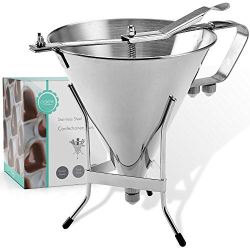 Stainless Steel Confectionery Funnel with Precision Nozzle Tips – O'CREME
