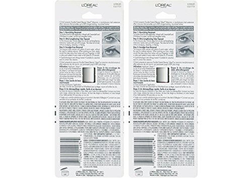 L'Oreal Paris Double Extend Tubing Mascara 2-Step Lengthening, Blackest Black, Pack of 2, 0.17 fl oz