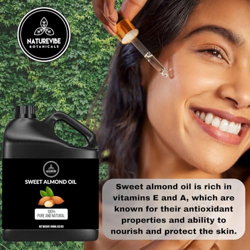 Naturevibe Botanicals Jojoba Oil 32oz and Sweet Almond Oil 32oz | Oil Combo