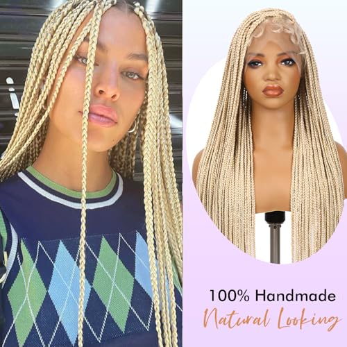 Lady Miranda Full Lace Box Braid Wig for Black Women, 34-Inch Natural-Looking Synthetic Hair