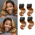 Hengya 8 8 8 8 / 1B/30 Ombre Body Wave Human Hair Bundles 12A Virgin Short Extensions