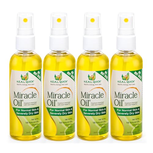 H.E.A.L. QUICK Natural Muscle & Body Oil - 3.4 oz – Pack of 4 (Variation: 13.6 Fl Oz)