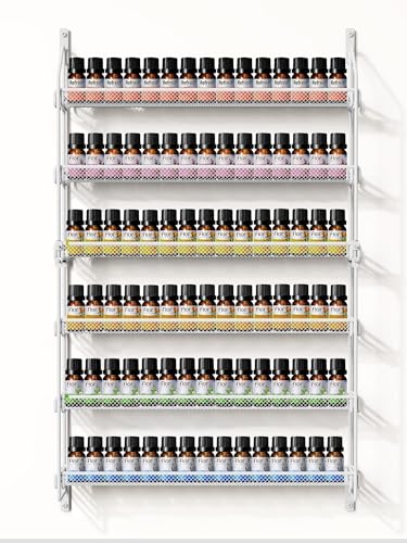 White 6-Tier Wall Nail Polish Organizer Rack Holds 90 Bottles, Multi-Use Storage