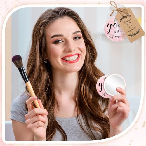 Women’s Rose Gold Compact Mirror Set with Inspirational Messages - 50 Pieces Gift Bulk