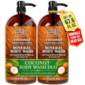 Dead Sea Collection Coconut Body Wash for Women & Men - 2 x 33.8 fl oz with Dead Sea Minerals & Coconut Oil