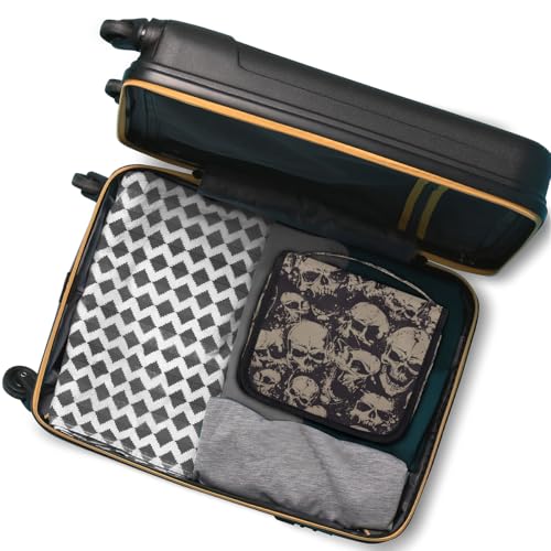 Travel Toiletry Bag for Women & Men Bohemian Skull Cool Hanging Cosmetic Organizer Portable Waterproof Makeup Case Make Up Bag with Compartments Travel Essentials for Bathroom Shower