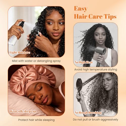 Builson 1b# 18 Inch Human Crochet Hair Feather Crochet Braids - Natural Fullness