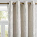 Beige & Silvery Geometric Blackout Curtains 52x96 Inches | Pack of 2 | Thermal Insulated Noise-Reducing Room Drapes for Bedroom & Living Room