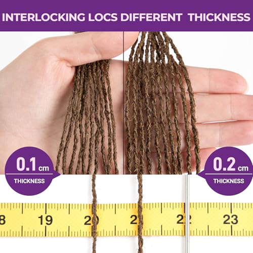 Human Hair Sisterlocks Micro Locs Extensions 8 Inch-30 Strands - #4, Soft & Natural