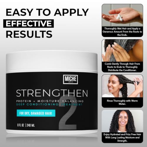 Protein Deep Conditioner for Curly Hair - Strengthening & Moisturizing - 8oz