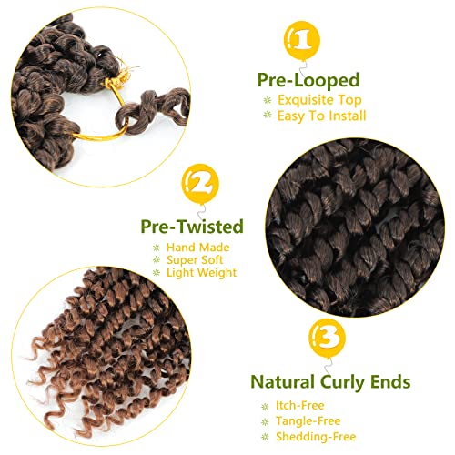 Fulcrum Passion Twist Crochet Hair 14 Inch - T30# (8 Packs)