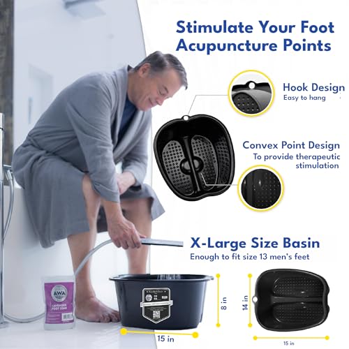 American Wellness Authority Black Extra Large Foot Soaking Tub - Pedicure Basin for Tired Feet