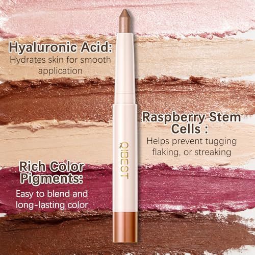 Cream Eyeshadow Stick No-Tug Shadow Stix-Long Lasting Color, Multi-Use Cream Eye Makeup Lightweight, Buildable Formula 0.05oz (Golden Pink)