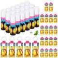 Softball Ice Cream Drip Lip Balm Keychain Set - 18 Portable Lipstick Holders