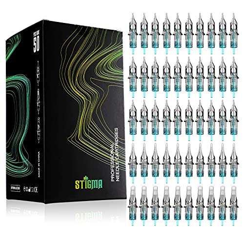 STIGMA Aquamarine Knight Tattoo Cartridge Needles Standard RL+RM 50pcs Assorted Sizes