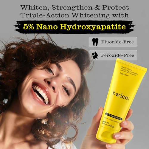 Nano Hydroxyapatite Whitening Toothpaste 3.4oz Pack of 6 - Fluoride & Peroxide Free, Vegan, Gentle Oral Care
