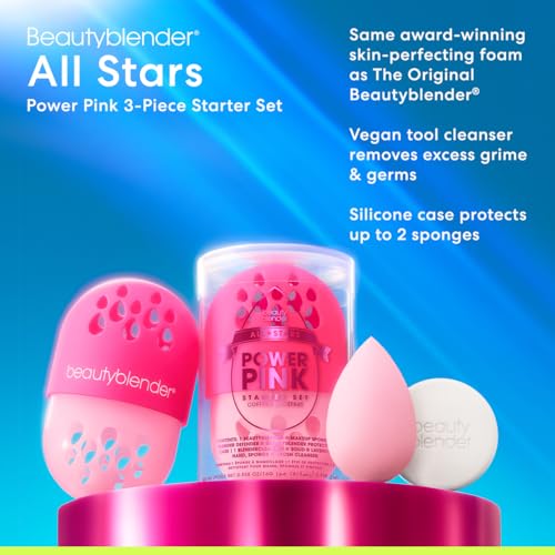 Beautyblender Power Pink Starter Set with 3 Sponges & Cleanser - Limited Edition