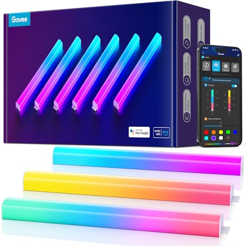 6 Pcs RGBIC Wall Lights for Gaming and Smart Home - App Voice Control