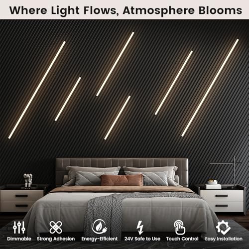 Gloss Black Wall Panel Lights 6-Pack with Adjustable Color Temperature 16