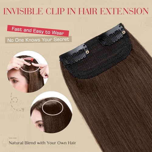 Rich Choices 10 Inch Medium Brown Clip-In Hair Extensions 2PCS - Real Human Hair