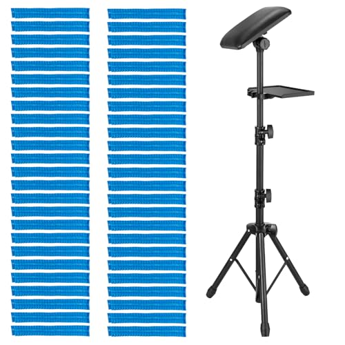Tattoo Arm Rest Stand with Tray - Foldable PU Leather Cushion, Adjustable Height & Tilt, 50PCS Sponge Covers