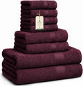 Velvet Wine Luxe Cotton Towel Set – 8-Piece Bath, Hand & Washcloths