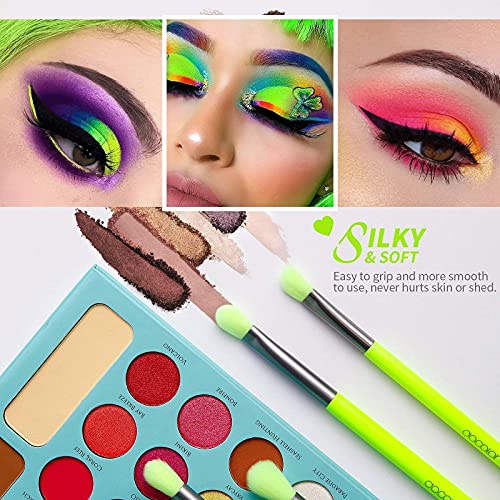 Docolor 15Pcs Eye Makeup Brushes Set + 48 Colors BOOM Eeyshadow Palette Pigmented Matte Shimmer Metallic Blendable Soft Cream Powder Makeup Eye Shadow Palettes