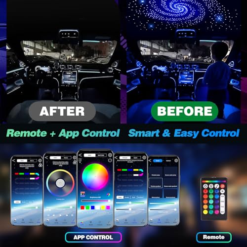 Car Star Ceiling Light Kit with Fiber Optic Starry Sky & Remote Control