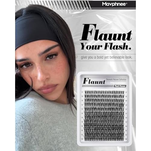 Lash Clusters Wispy Eyelash Clusters Ultra-Dense Individual Lashes Extensions Dramatic Cluster Lashes CD-Curly Cluster Eyelash Extensions Wet Look Natural 132PCS DIY Lash Pack (Flaunt, 8-18MM)