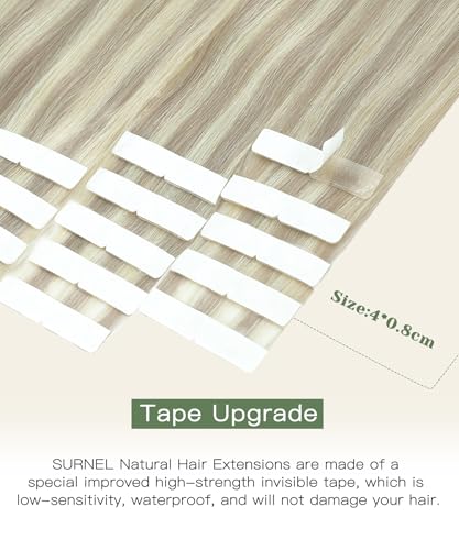 Ash Blonde Tape-In Hair Extensions - 22 Inch, 20 Pieces, 50g - Variation #18P60