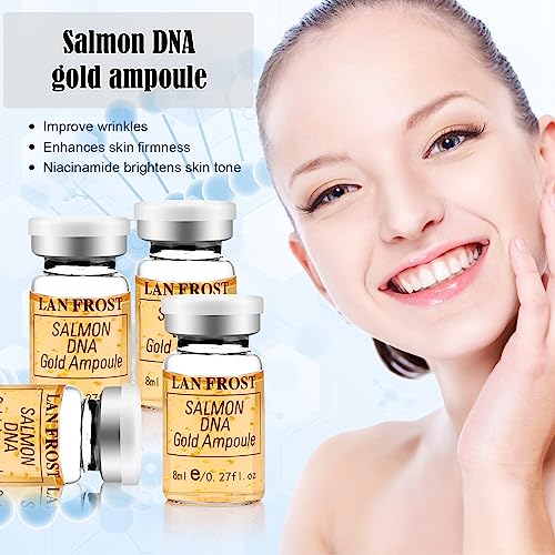 BB Facial Starter Kit Serum Hyaluronic Acid Essence Skin Care Set, Salmon DNA Glod Ampoule 0.27oz 12 Vials, Glow Repair Kit with 7 Different Peptides