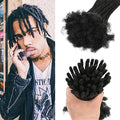 Human Hair Dreadlock Extensions 6 Inch 0.8cm Width - Natural Black, 30 Strands, Handmade, for Men Women, Variation of 6inch/30strands / 0.8cm(#1B)