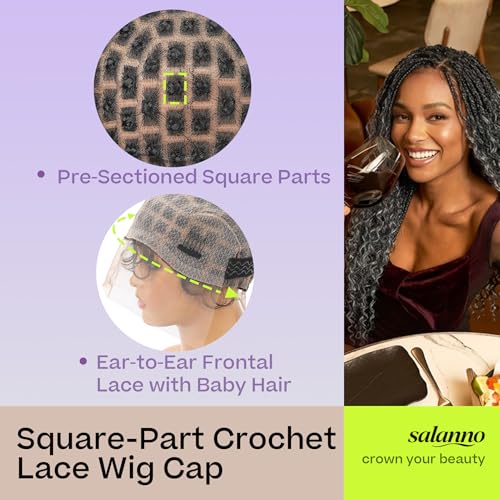 Braided Wig Cap Full Lace Black-99 | Crochet Hair Extensions Style Accessory