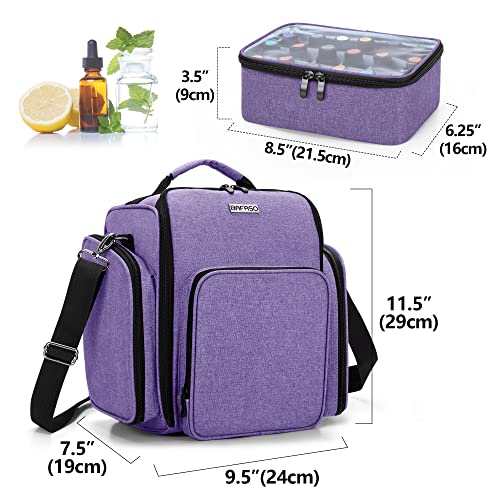 Purple Essential Oil Storage Case with 2 Sheet Labels - 72 Bottle Capacity