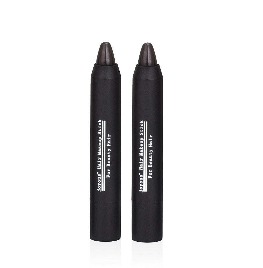 Professional Hair Chalk Temporary Hair Dye Non-toxic Hair Color Crayon Cover White Hair Color Patch (2packs-dark Brown-dark Brown)