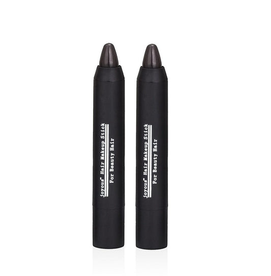 Professional Hair Chalk Temporary Hair Dye Non-toxic Hair Color Crayon Cover White Hair Color Patch (2packs-dark Brown-dark Brown)