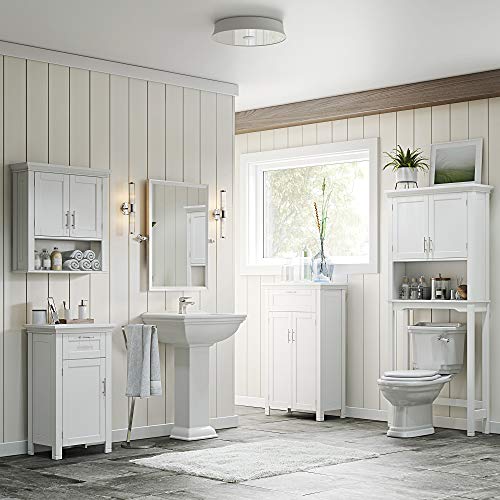 Floor Storage Cabinet with Single Door - White, Somerset Collection - RiverRidge
