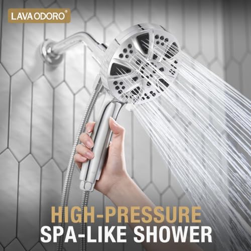 Lava Odoro Handheld Shower Head with Magnetic Dock Chrome - 9 Modes & 72-Inch Hose