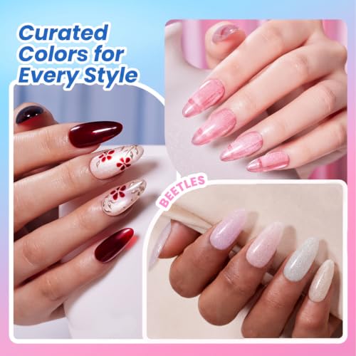 Beetles Deal Box Jelly Fall Gel Nail Polish Set - Multi-Color Jelly & Cat Eye, 36 Pcs, Variation A - Mutilcolor | Jelly Veil
