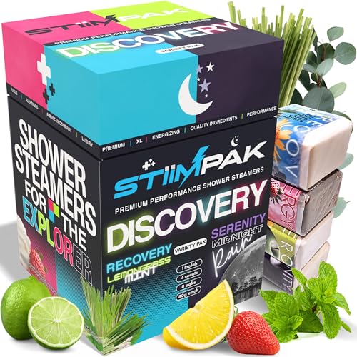 Shower Steamers Variety Pack - XXL 80g Aromatherapy for Relaxation & Energy - Includes 4 Scents - Gift Set
