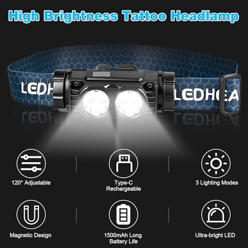 Tattoo Light Kit with Headlamp and Polarized Tattoo Glasses - Precise Tattooing