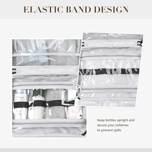 Travel Toiletry Bag,Water-resistant Makeup Cosmetic Bag with Jewelry Organizer Hanging Toiletry Bag for women Trips Camping Bathroom,Black
