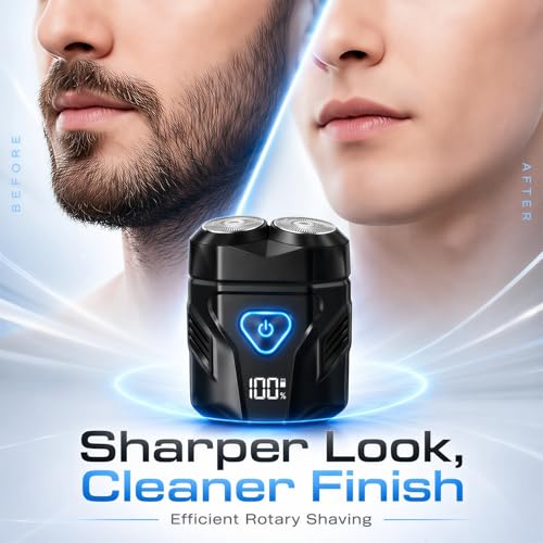 Mini Dual-Head Electric Shaver for Men - Waterproof USB Rechargeable, Black