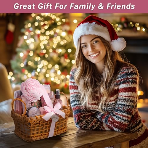 Luxury Spa Gift Basket for Women - Rose & Orchid 13-Piece Set