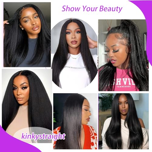 Kinky Straight Feather Crochet Hair for Black Women - 22 Inch, 90g, #1B Variation KS-90G